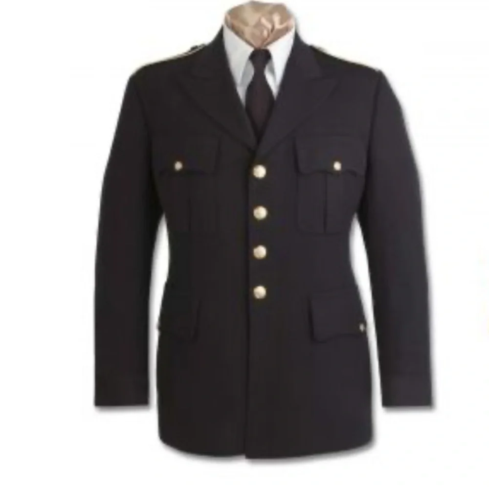 US Army Service Uniform ASU Dress Blue Coat Jacket Military Enlisted Tunic 38L